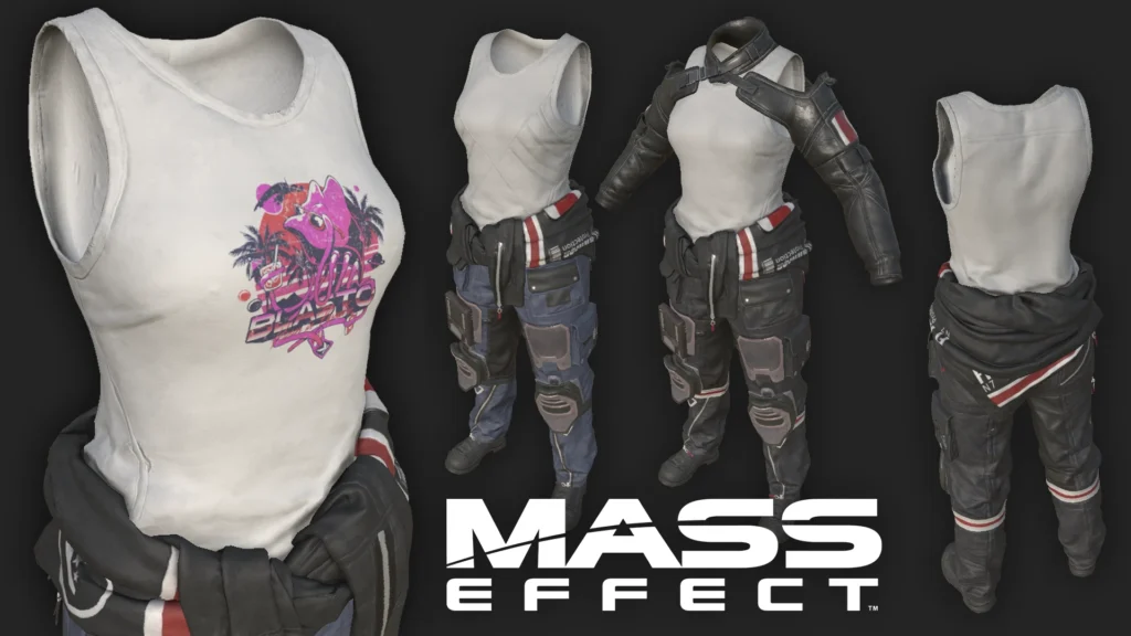 Mass Effect N7 Tank Top and No Bras In Space (Elbow Grease Gear and Engineering Outfit Retexture) V1.2