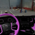 Pink Interior for Scania S & R 2016 1.48