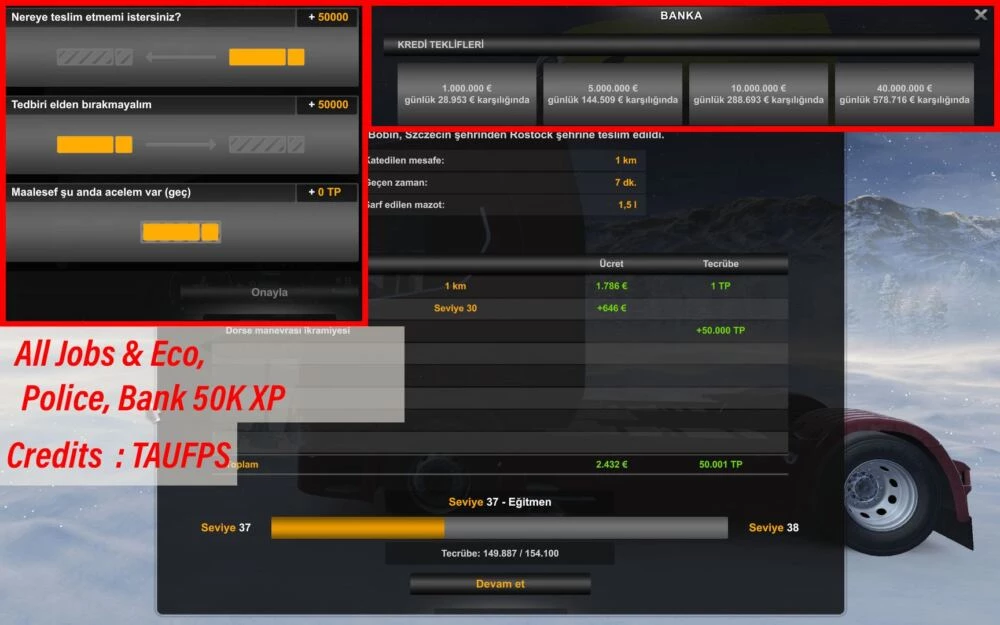 All Jobs & Eco, Police, Bank 50K, XP 1.49