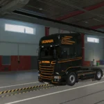 Scania RJL Black And Orange Skin 1.49