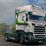 Scania RJL Green White Skin v1.0