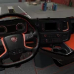 Scania S & R Black Orange Interior v1.0