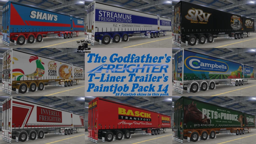 THE GODFATHER'S FREIGHTER T-LINER TRAILERS PAINTJOB PACK 14 V1.0
