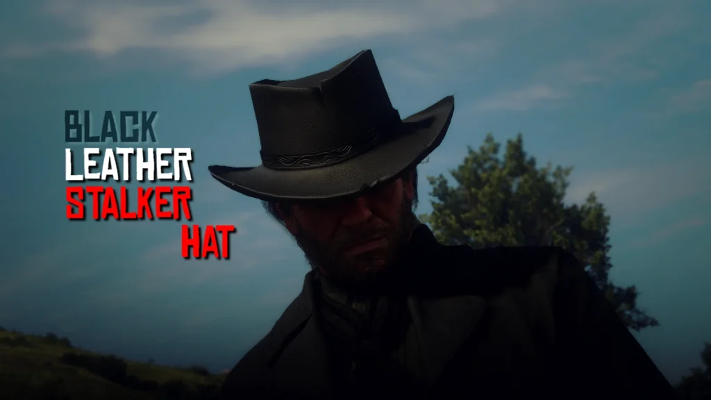 Black Leather Stalker Hat