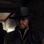 Black Leather Stalker Hat