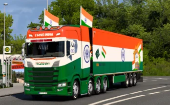 Indian Flag Skin for Scania S Highroof & Trailer Box v1.0