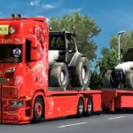 Custom Flatbed Chassis and Trailer Combo for RJL & Next Gen Scania v4.0 1.51