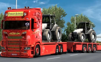 Custom Flatbed Chassis and Trailer Combo for RJL & Next Gen Scania v4.0 1.51