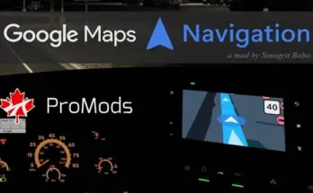 Google Maps Navigation Night Version ProMods Canada Addon V1.7