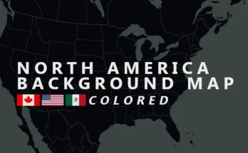 North America Background Map Colored V1.1