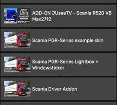 [Add-On] Max2712 Scania R520 V8 Sound To Scania PGR by JUseeTV v1.0