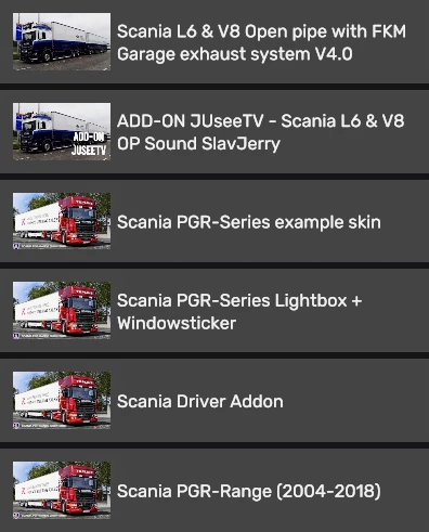 [Add-On] SlavJerry Scania L6&V8 OP FKM Garage Sound To Scania PGR v1.0