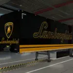 LAMBORGHINI SKIN & MUDFLAP FOR SCS BOX TRAILER v0.1