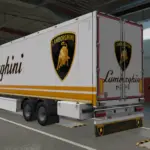 LAMBORGHINI SKIN & MUDFLAP FOR SCS BOX TRAILER v0.1