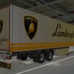 LAMBORGHINI SKIN & MUDFLAP FOR SCS BOX TRAILER v0.1