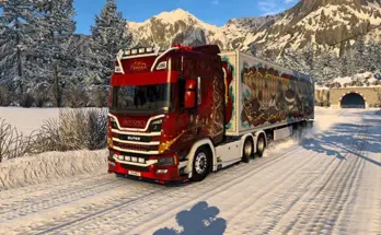 SKIN MERRY CHRISTMAS SCANIA NTG R HIGHROOF v1.0