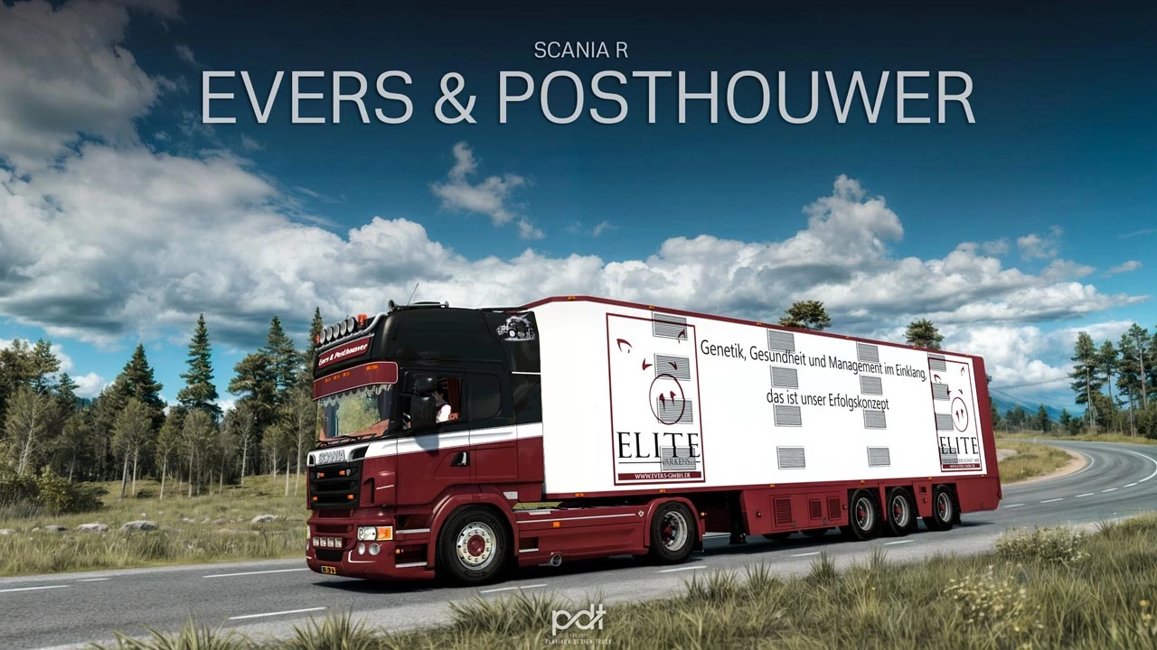 Scania R500 Evers & Posthouwer + Trailer v8.0 1.53 - Allmods.net