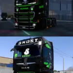 Scania S and MAN TGX 2020 Call of Duty Ghost skin v1.0