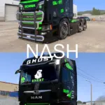 Scania S and MAN TGX 2020 Call of Duty Ghost skin v1.0