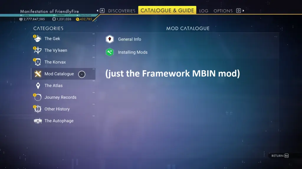 Mod Catalogue Framework V5.58 beta