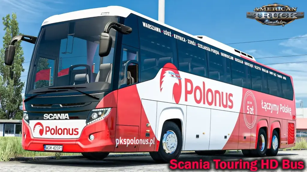 Scania Touring HD Bus + Interior V2.7 (1.55.x)