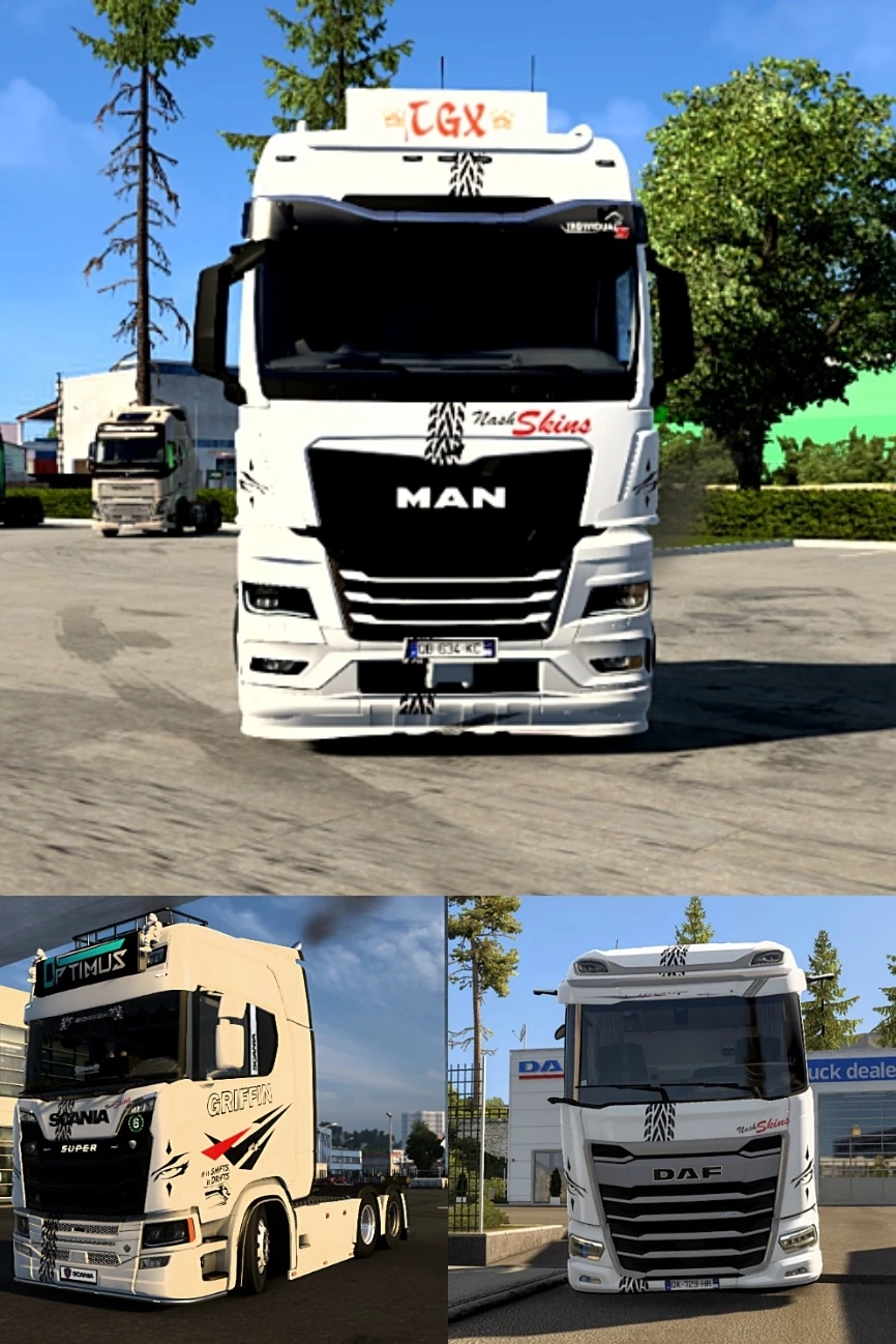 White skin pack (Man, scania, DAF) v1.0
