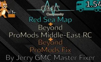 Red Sea Map + Beyond ProMods Middle-East Road Connection + Beyond ProMods Fix v0.1 1.54