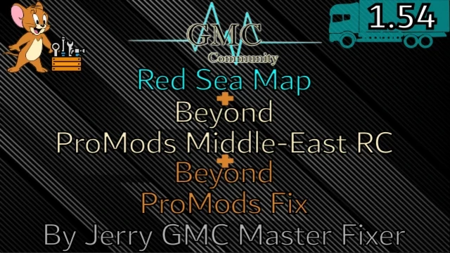 Red Sea Map + Beyond ProMods Middle-East Road Connection + Beyond ProMods Fix v0.1 1.54