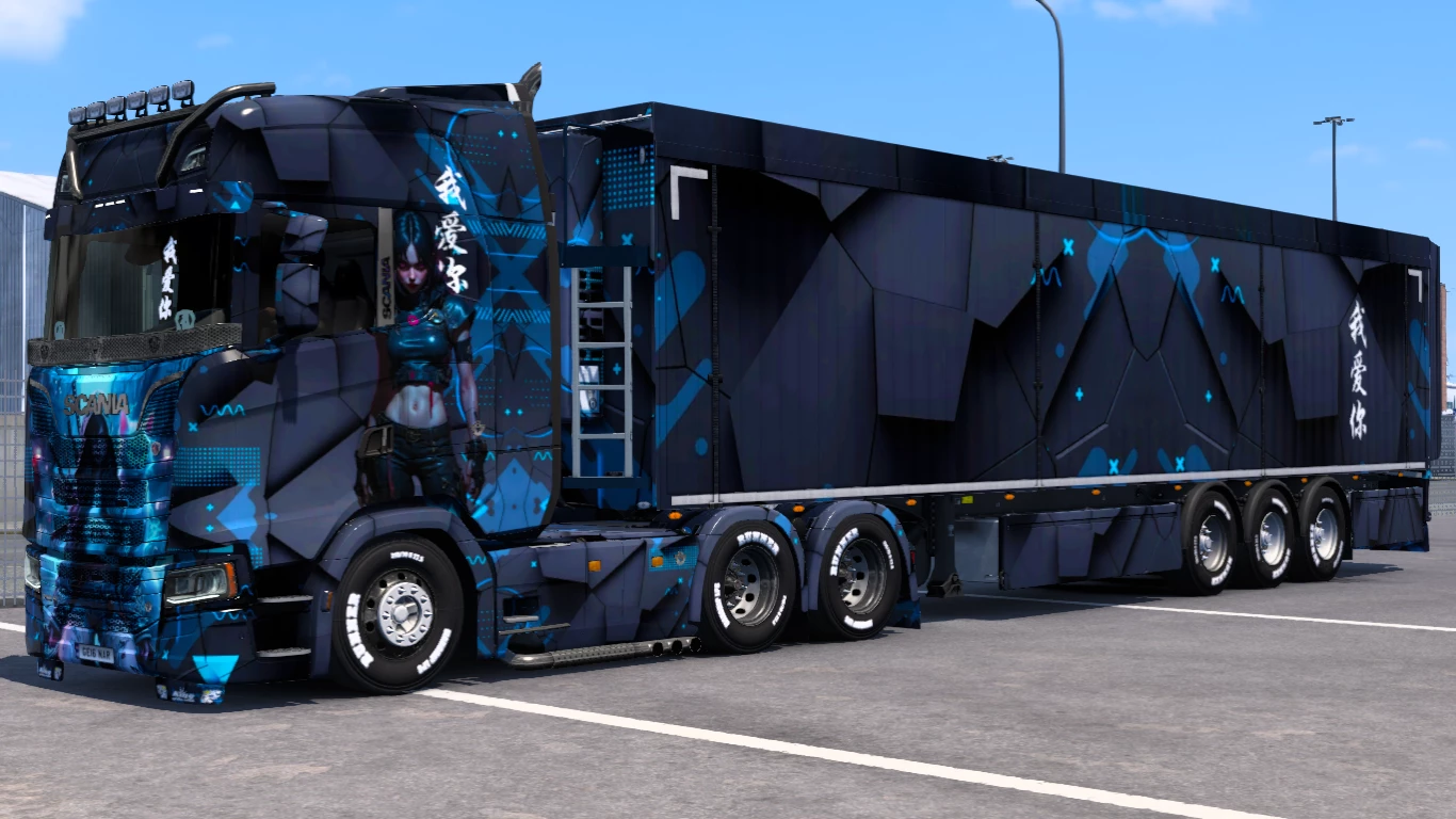 Scania S Blue Cyber Girl Skin v1.0 1.5x