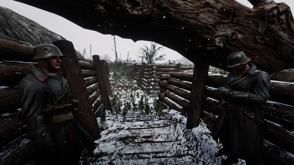 WW1 German Soldiers In A Trench