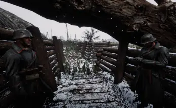 WW1 German Soldiers In A Trench
