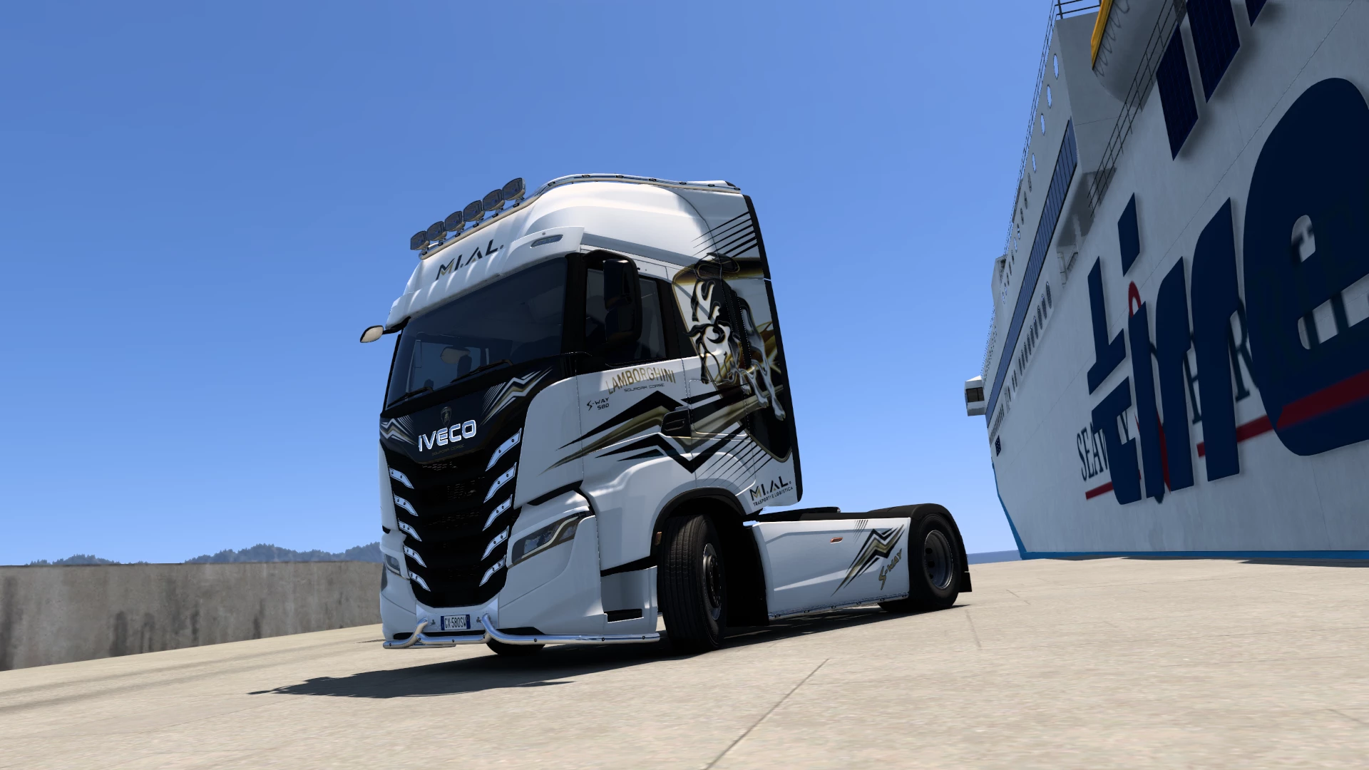 SKIN IVECO S-WAY LAMBORGHINI MI.AL TRASPORTI v1.0