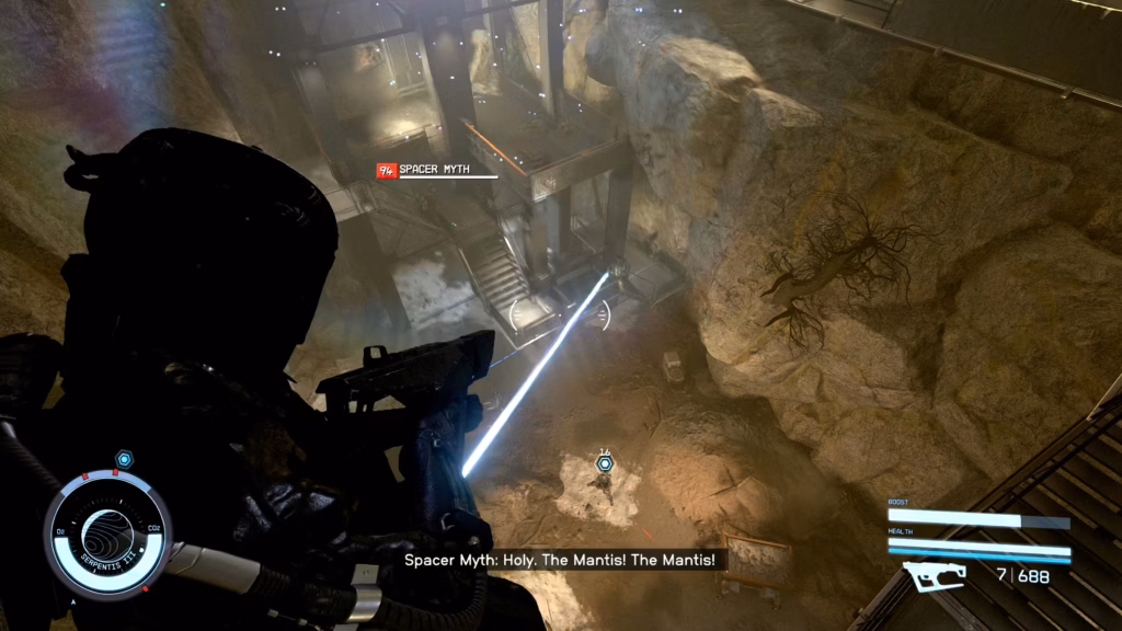 Spacers and Pirates recognize the Mantis on foot V1.0