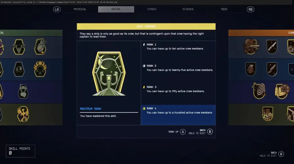 Simple Ship Crew Command Skill