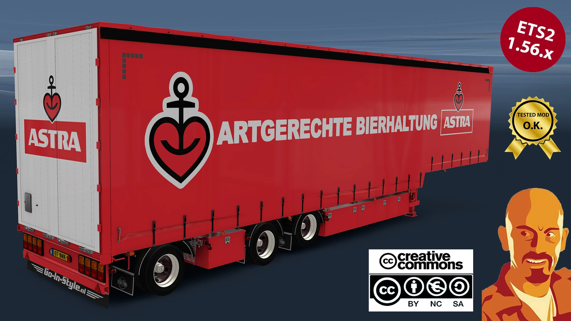 PACTON JUMBO CURTAINSIDE TRAILER v2.0 ETS2 1.54-1.56.x
