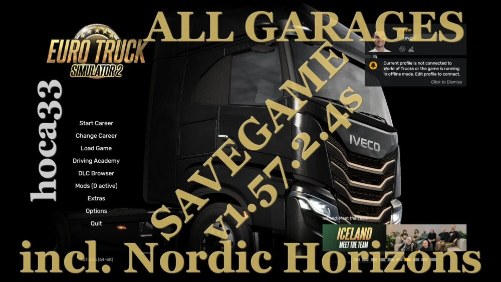 ETS2 Save Profile (All Map DLCs Required) v1.57.2.4s