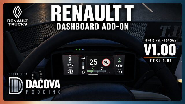 Renault T Dashboard Add-on 1.00 – DACOVA MODDING