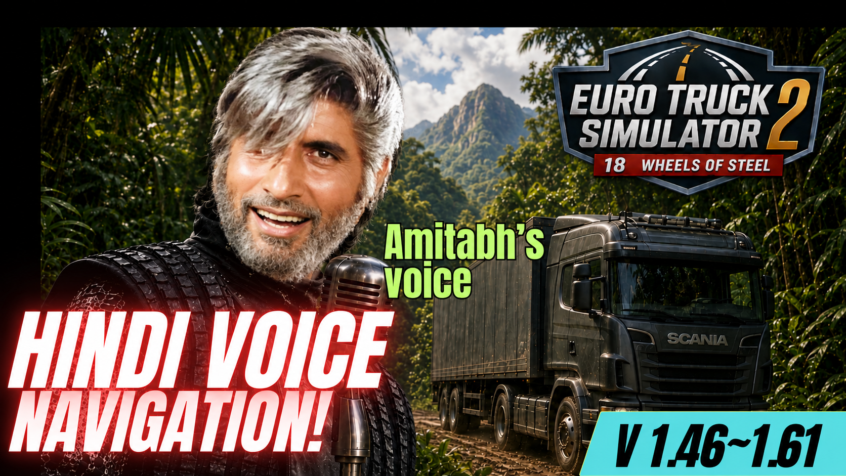 Voice Navigation for ETS2 V 1.61 - Hindi Voice of Amitabh