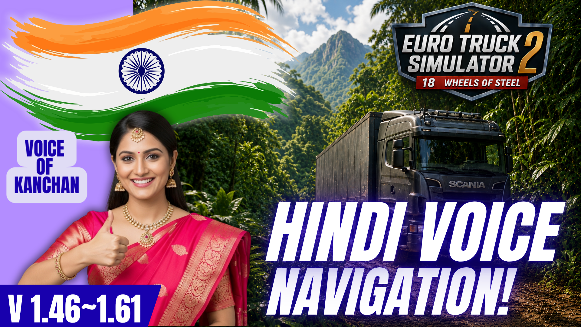 Voice Navigation for ETS2 V 1.61 - Hindi Voice of Kanchan
