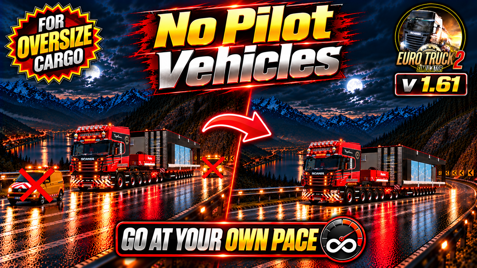 No Pilot Cars for ETS2 v. 1.61
